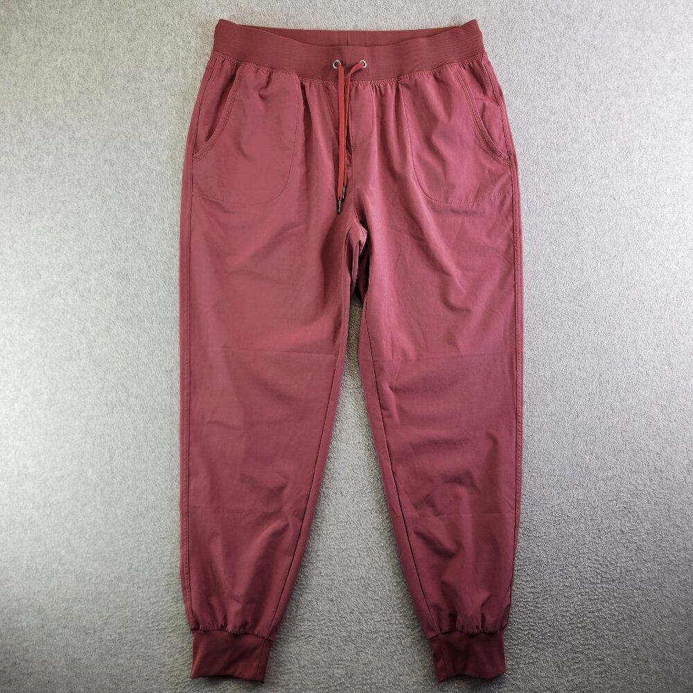 Crz Yoga Joggers Womens L Pink Softshell High Rise Pants Lounge Travel Vacation
